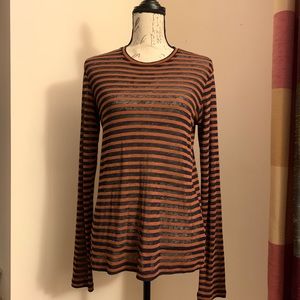 & Other Stories striped sheer long sleeve top